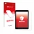 Front side of a product packaging with the brand logo upscreen. Next to it is the device Apple iPad Air 2 2014 shown with the 
