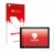 Front side of a product packaging with the brand logo upscreen. Next to it is the device Dell Latitude 5285 shown with the cor