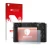 Front side of a product packaging with the brand logo upscreen. Next to it is the device Panasonic Lumix DMC-TZ100 shown with 
