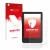 Front side of a product packaging with the brand logo upscreen. Next to it is the device Tolino Shine 3 shown with the corresp