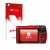 Front side of a product packaging with the brand logo upscreen. Next to it is the device Olympus Tough TG-6 shown with the cor