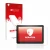 Front side of a product packaging with the brand logo upscreen. Next to it is the device Amazon Fire HD 8 2020 (10th Gen.) sho