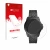 Front side of a product packaging with the brand logo upscreen. Next to it is the device Fossil Gen 5E shown with the correspo