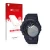 Front side of a product packaging with the brand logo upscreen. Next to it is the device Casio G-Shock GBA800 shown with the c