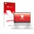 Front side of a product packaging with the brand logo upscreen. Next to it is the device HP Pavilion x360 (15-erX) shown with 