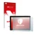Front side of a product packaging with the brand logo upscreen. Next to it is the device Hannspree Pad Apollo 2 shown with the