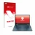 Front side of a product packaging with the brand logo upscreen. Next to it is the device HP Chromebook x360 (14b-cbX) shown wi