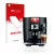 Front side of a product packaging with the brand logo upscreen. Next to it is the device Jura J8 shown with the corresponding 