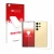 Front side of a product packaging with the brand logo upscreen. Next to it is the device Samsung Galaxy S24 Ultra (case-friend