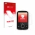 Front side of a product packaging with the brand logo upscreen. Next to it is the device Majority MP3 16GB shown with the corr