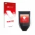 Front side of a product packaging with the brand logo upscreen. Next to it is the device Trezor Model T shown with the corresp