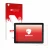 Front side of a product packaging with the brand logo upscreen. Next to it is the device MEDION E10900 10" shown with the corr