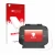 Front side of a product packaging with the brand logo upscreen. Next to it is the device PowaKaddy FX7 GPS 3.5" shown with the