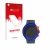 Front side of a product packaging with the brand logo upscreen. Next to it is the device Swatch Neon Party shown with the corr