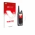Front side of a product packaging with the brand logo upscreen. Next to it is the device Icom IC-A25NE /IC-A25CE shown with th
