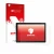 Front side of a product packaging with the brand logo upscreen. Next to it is the device MUISOO A10 10.1" shown with the corre