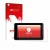 Front side of a product packaging with the brand logo upscreen. Next to it is the device Vechtel Carplay 5" shown with the cor