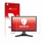 Front side of a product packaging with the brand logo upscreen. Next to it is the device Hanns.G HP227 shown with the correspo