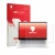 Front side of a product packaging with the brand logo upscreen. Next to it is the device HP OmniBook X 17-de0776ngx shown with
