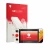 Front side of a product packaging with the brand logo upscreen. Next to it is the device My Arcade Atari Gamestation Go Portab