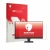 Front side of a product packaging with the brand logo upscreen. Next to it is the device BenQ GW2490E shown with the correspon
