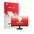 Front side of a product packaging with the brand logo upscreen. Next to it is the device Philips 221v8 shown with the correspo