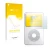 Front side of a product packaging with the brand logo upscreen. Next to it is the device Apple iPod classic video Display (5th