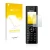 Front side of a product packaging with the brand logo upscreen. Next to it is the device AVM Fritz!Fon C5 shown with the corre
