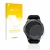 Front side of a product packaging with the brand logo upscreen. Next to it is the device Samsung Gear S3 Frontier shown with t