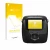 Front side of a product packaging with the brand logo upscreen. Next to it is the device Fujifilm Instax Square SQ10 shown wit