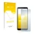 Front side of a product packaging with the brand logo upscreen. Next to it is the device Samsung Galaxy J6 Plus shown with the