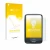 Front side of a product packaging with the brand logo upscreen. Next to it is the device Dexcom G6 Receiver CGM shown with the