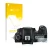 Front side of a product packaging with the brand logo upscreen. Next to it is the device Canon EOS 6D (top plate display) show