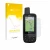 Front side of a product packaging with the brand logo upscreen. Next to it is the device Garmin GPSMAP 66sr shown with the cor