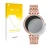 Front side of a product packaging with the brand logo upscreen. Next to it is the device Michael Kors Access Darci Gen 5E show