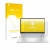 Front side of a product packaging with the brand logo upscreen. Next to it is the device HP Pavilion x360 (15-erX) shown with 