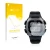 Front side of a product packaging with the brand logo upscreen. Next to it is the device Casio DW-291H shown with the correspo