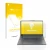 Front side of a product packaging with the brand logo upscreen. Next to it is the device Lenovo Yoga 7i Gen 7 16" shown with t