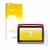 Front side of a product packaging with the brand logo upscreen. Next to it is the device medDV NIDApad shown with the correspo