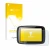 Front side of a product packaging with the brand logo upscreen. Next to it is the device Elebest Carplay C650 5" shown with th