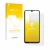 Front side of a product packaging with the brand logo upscreen. Next to it is the device Samsung Galaxy M34 shown with the cor
