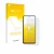 Front side of a product packaging with the brand logo upscreen. Next to it is the device Samsung Galaxy M55 shown with the cor