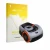 Front side of a product packaging with the brand logo upscreen. Next to it is the device Navimow i105E+ shown with the corresp