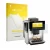 Front side of a product packaging with the brand logo upscreen. Next to it is the device Siemens EQ900 Plus TQ907DZ3 shown wit