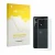 Front side of a product packaging with the brand logo upscreen. Next to it is the device Motorola Razr Fold (Back) shown with 