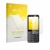 Front side of a product packaging with the brand logo upscreen. Next to it is the device Nokia 235 4G 2.0 shown with the corre