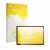 Front side of a product packaging with the brand logo upscreen. Next to it is the device Lenovo Yoga Tab Gen 2 shown with the 