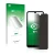 Front side of a product packaging with the brand logo upscreen. Next to it is the device LG Q60 shown with the corresponding s