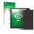 Front side of a product packaging with the brand logo upscreen. Next to it is the device Kobo Sage shown with the correspondin