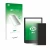 Front side of a product packaging with the brand logo upscreen. Next to it is the device PocketBook InkPad Color 3 shown with 